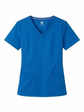 Healing Hands Women's V-Neck Scrub Top in Royal Blue Juliet 2245
